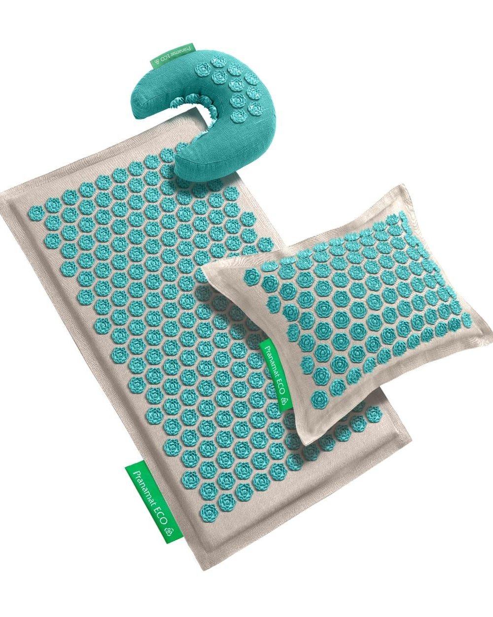 Pranamat + PranaPillow + PranaMoon (Natural/Turquoise with Turquoise Moon )