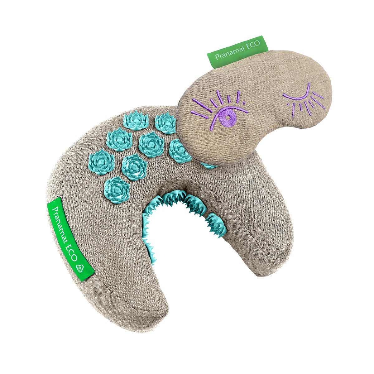 Pranamat Eye mask + PranaMoon (Natural/Turquoise)