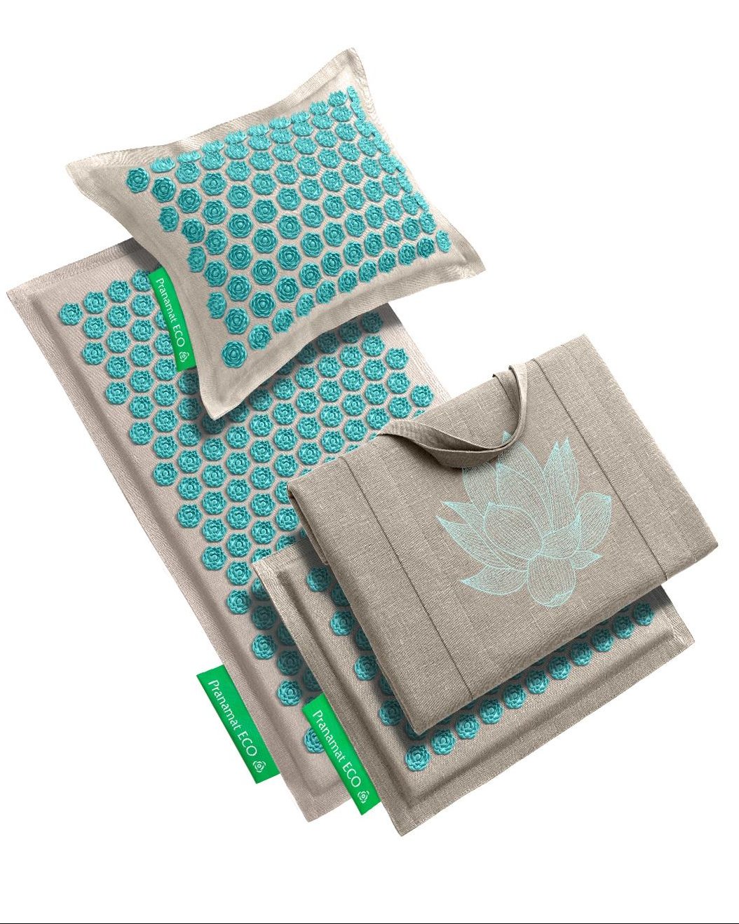 Pranamat + Pillow + Mini + Big Bag (Lagoon with natural bag)