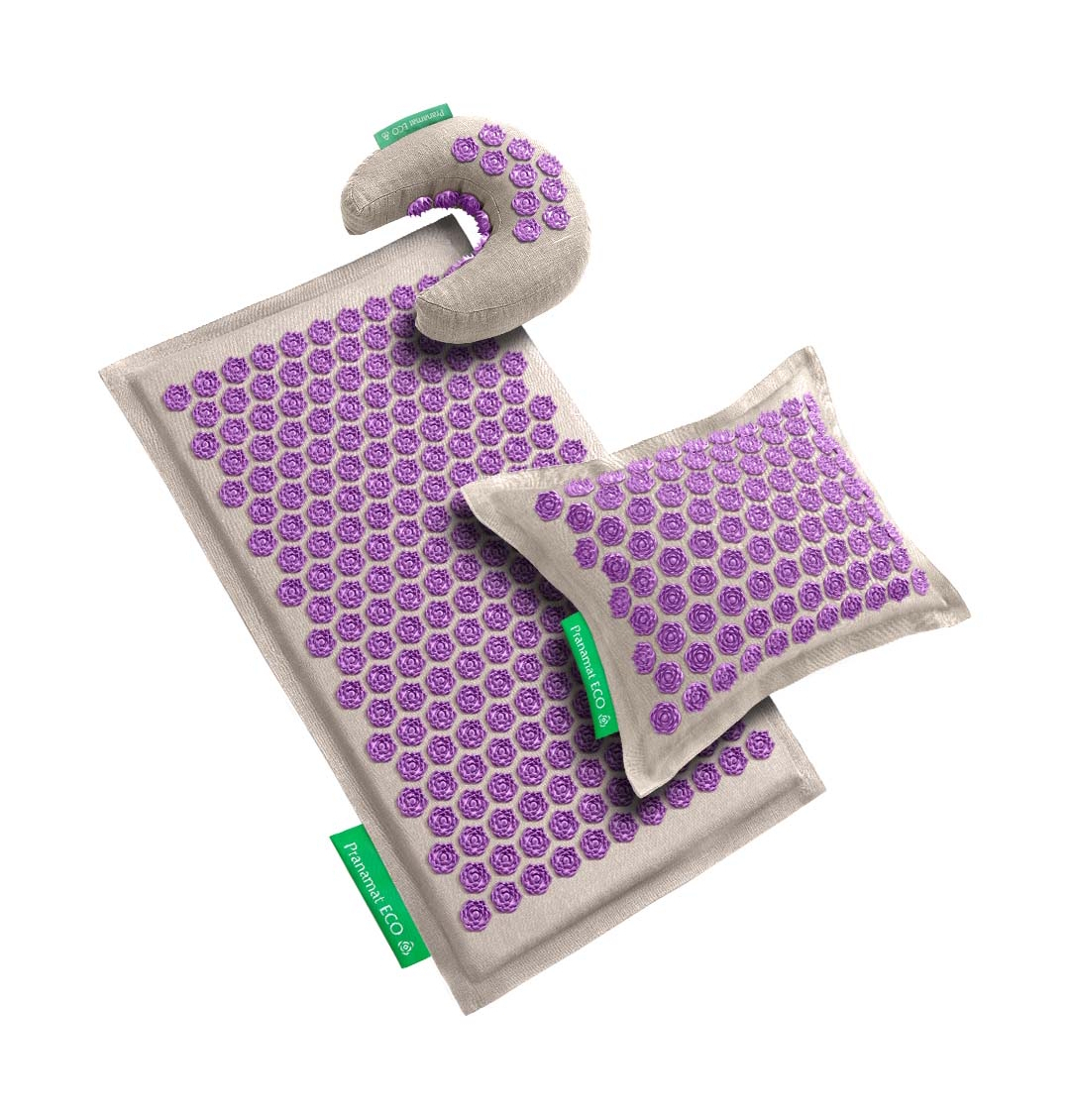 Pranamat + PranaPillow + PranaMoon (Natural/Violet)
