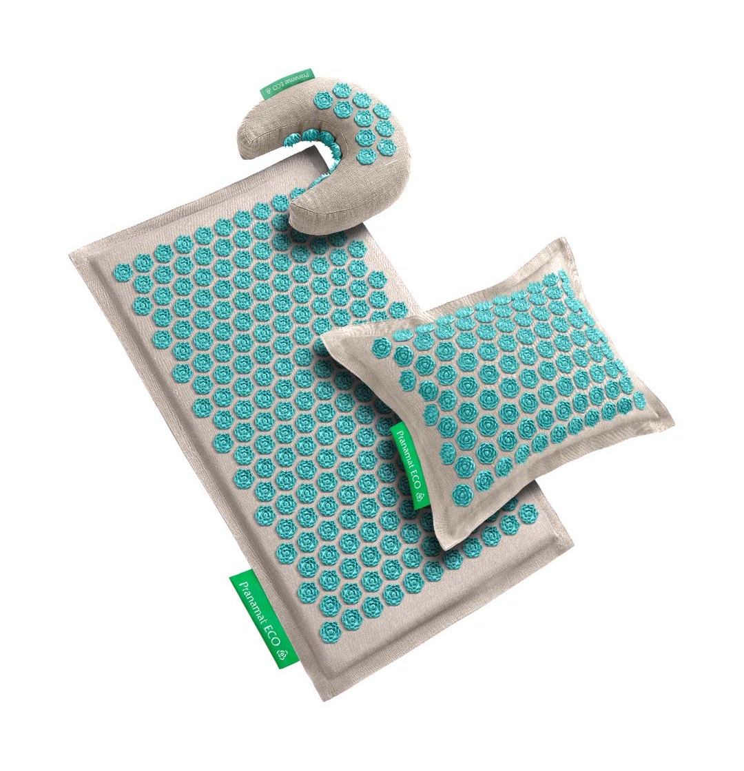 Pranamat + PranaPillow + PranaMoon (Natural/Turquoise)