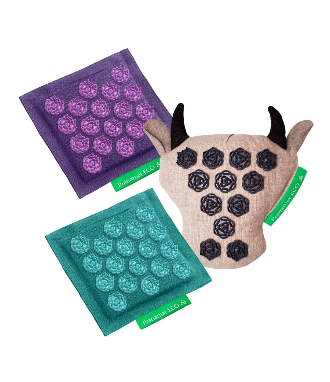 Массажная подушка Бычок + Микро Лавандовый + Микро Бирюзовый