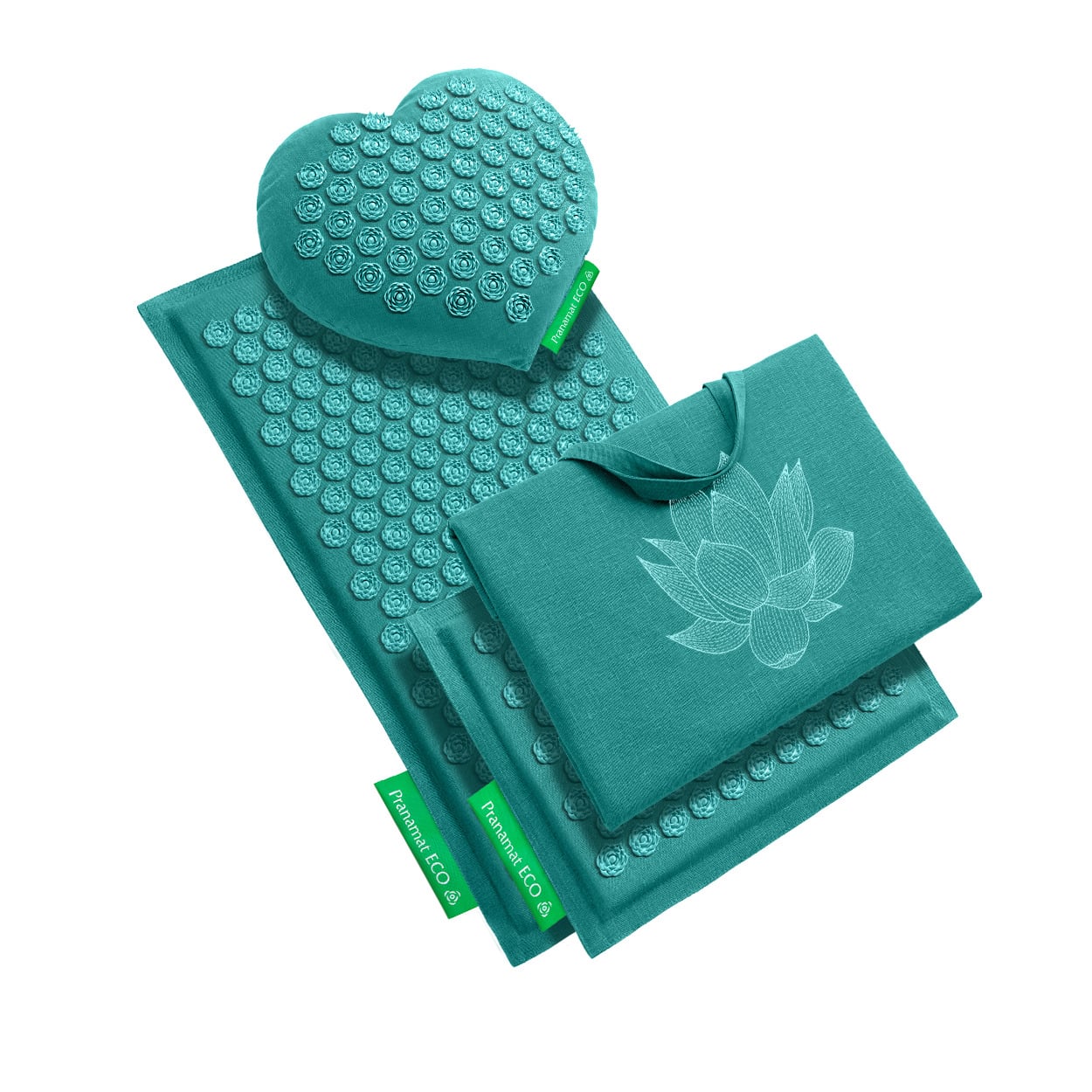 Pranamat Mat + Hart + Mini + Grote Tas Turkoois & Turkoois