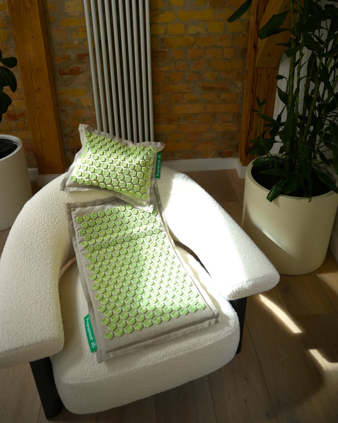  Matte + Kissen (Natural & Lime)