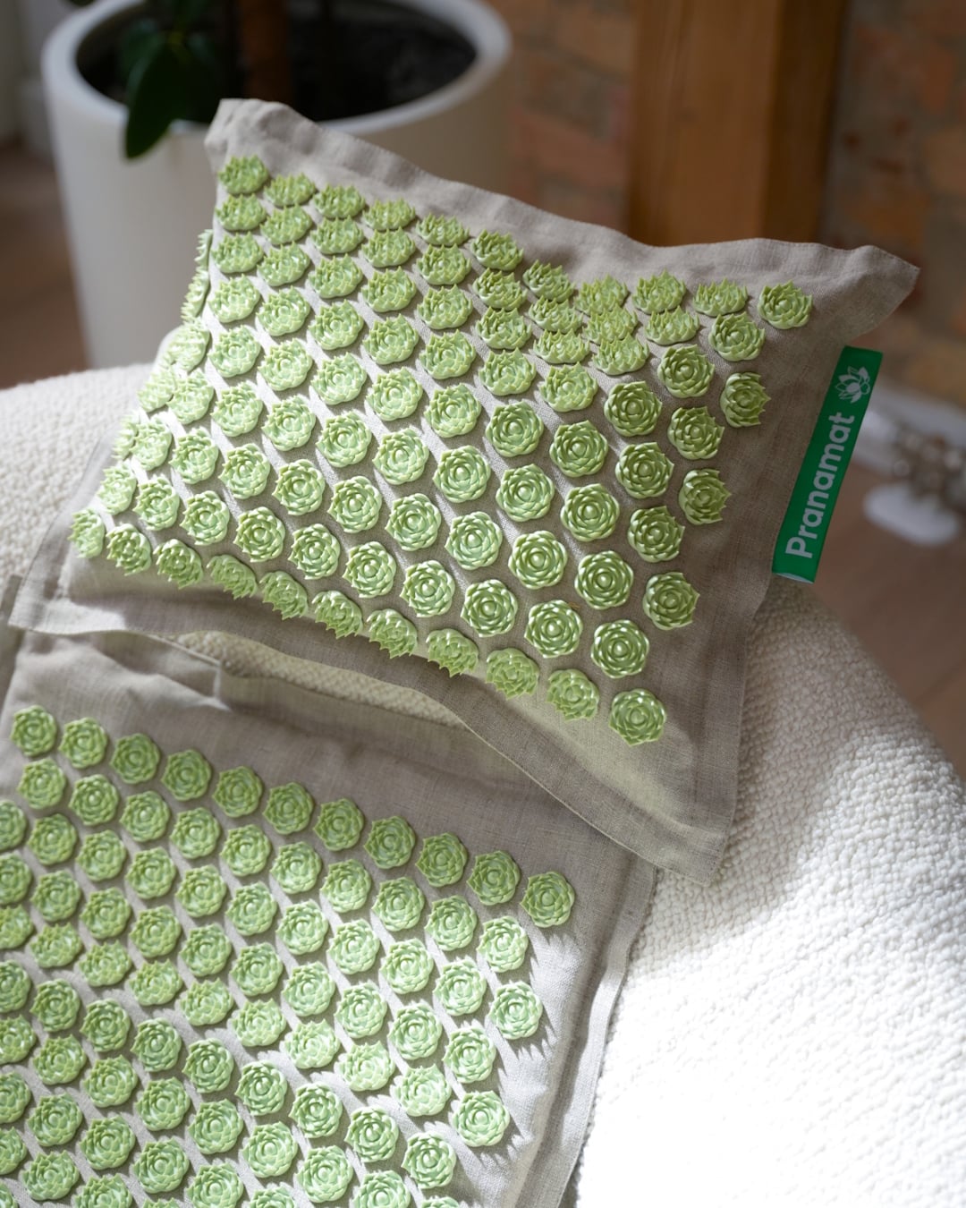   Matte + Kissen (Natural & Lime)