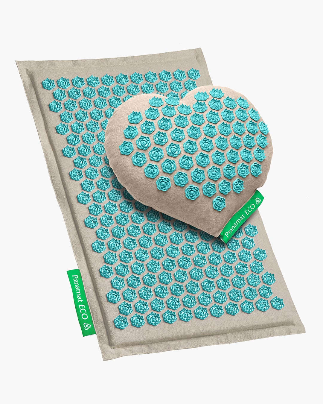 Pranamat + подушка-сердце Бирюзовый Натуральный