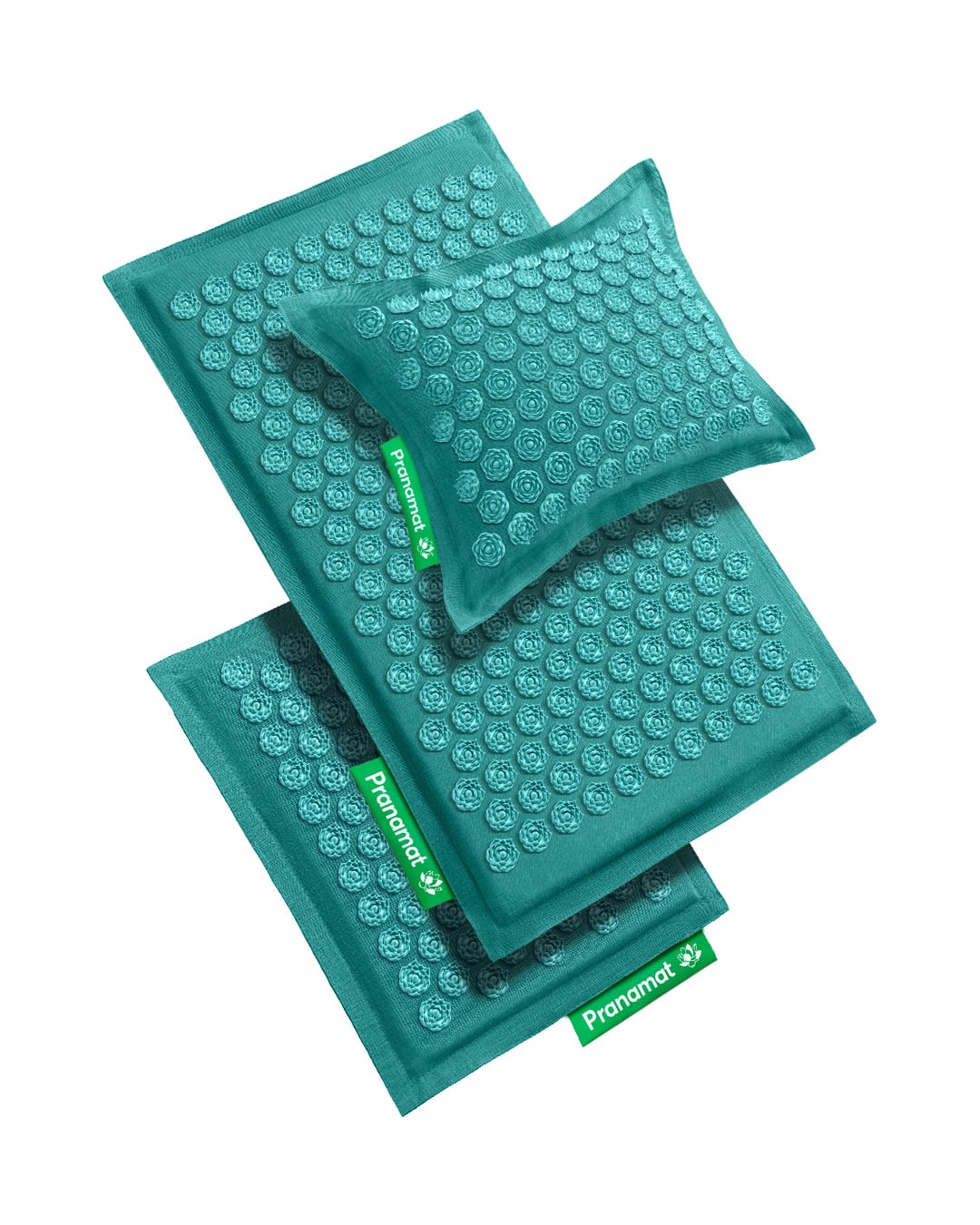 Комплект Pranamat (Коврик + подушка + мини) Бирюзовый Насыщенный