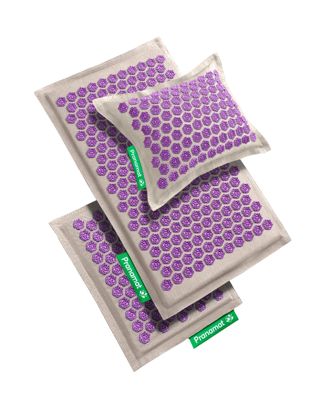 Комплект Pranamat (Коврик + подушка + мини) Сиреневый Натуральный 