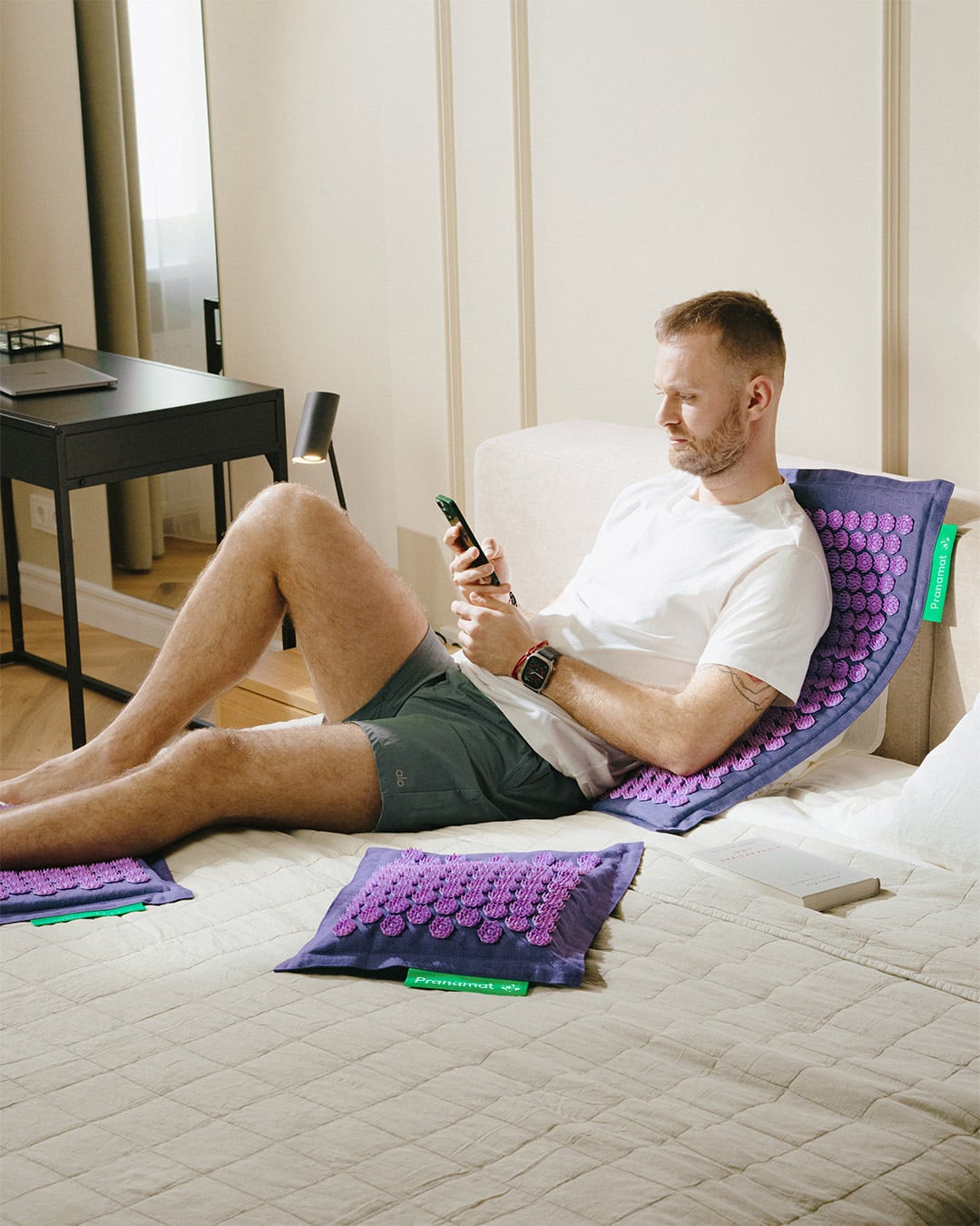 Комплект Pranamat (Коврик + подушка + мини) Сиреневый Насыщенный