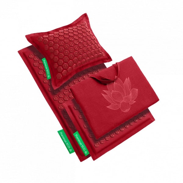 Zestaw Pranamat (Mata + Poduszka + Mini + Torba XL) Burgundy