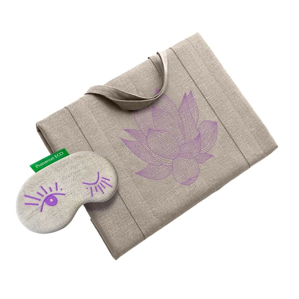 Big Bag (Cotton-linen) Amethyst + Eye mask