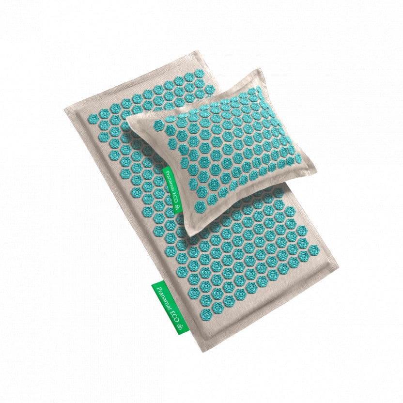 Pranamat ECO Set (Mat + Pillow) Natural & Turquoise