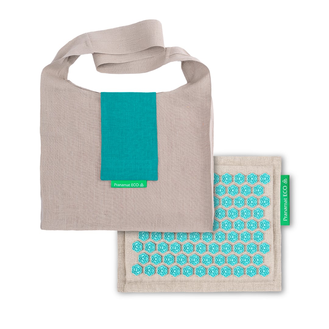 Pranamat Mini + Bag Natural Turquoise