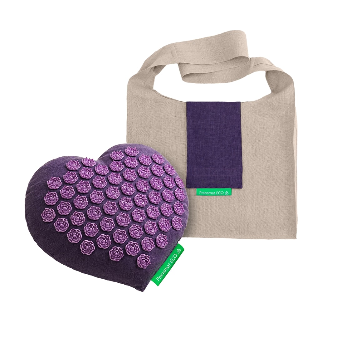 Big Heart Violet + Bag Natural/Violet