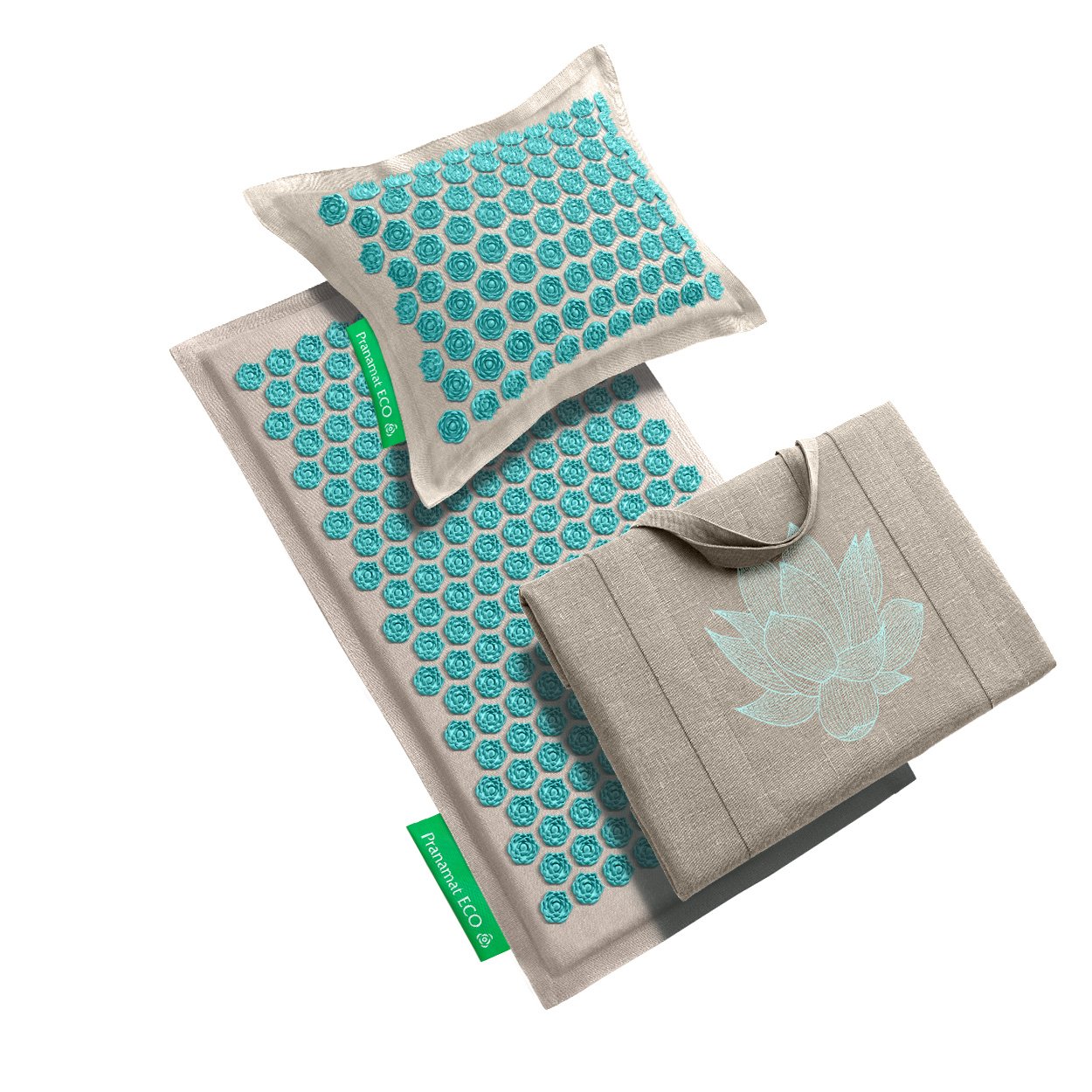 [CH] Pranamat + Pillow + Big Bag (Lagoon with natural bag)