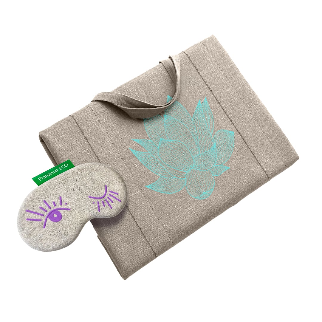 Big Bag (Cotton-linen) Lagoon + Eye mask