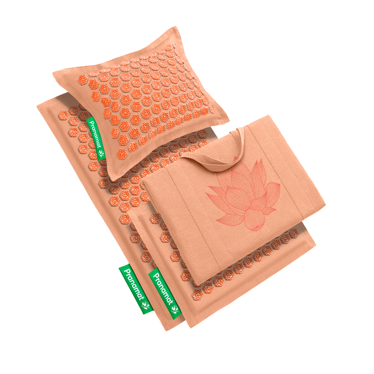Pranamat + PranaPillow + Mini + Big Bag (Hemp ) Peach