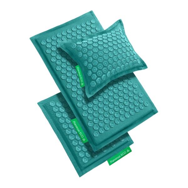 Комплект Pranamat (Коврик + подушка + мини) Бирюзовый Насыщенный